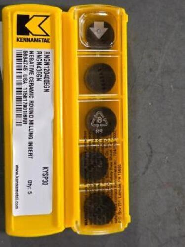 DESCRIPTION: (10) CERAMIC TURNING INSERTS BRAND/MODEL: KENNAMETAL RNGN 120400EGN RETAIL$: $240.10 QTY: 10