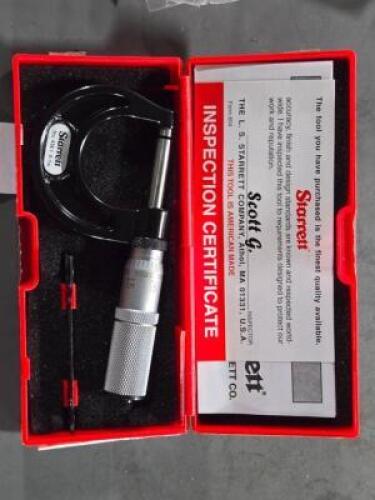 DESCRIPTION: (1) MECHANICAL OUTSIDE MICROMETER BRAND/MODEL: STARRETT 67999 SIZE: 1" RANGE RETAIL$: $162.24 QTY: 1