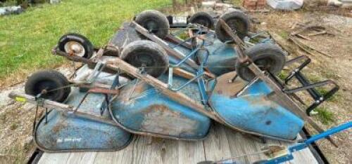 DESCRIPTION: (7) ASSORTED WHEEL BARROWS (BROKEN) INFORMATION: SOLD AS IS FOR PARTS QTY: 1