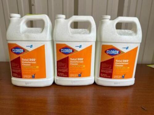 (3)- 1 GALLON JUGS OF CLOROX TOTAL 360 DISINFECTANT CLEANER