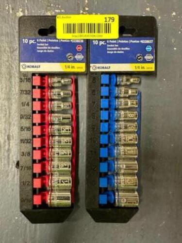 (2)- 10 PIECE KOBALT SOCKET SETS