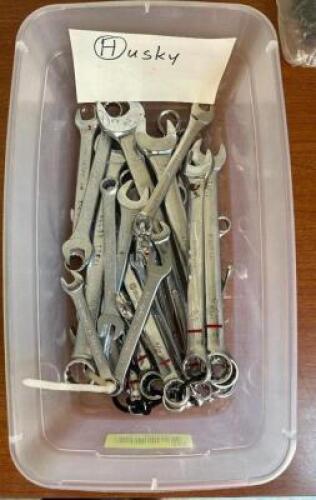 BIN OF ASSORTED HUSKY WRENCHES