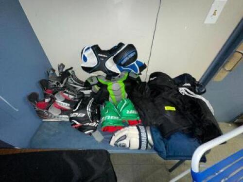 ASSORTED ICE HOCKEY GEAR