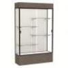 DESCRIPTION: (1) FREESTANDING DISPLAY CASEBRAND/MODEL: GHENT #56TP05INFORMATION: WOODEN WALNUT VINYL, GLASS FRONT IS BROKEN, SEE INSPECTIONSIZE: 80" X 48" X 16"RETAIL$: $3622.90 EAQTY: 1