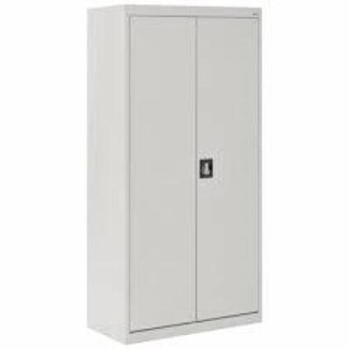 DESCRIPTION: (1) STORAGE CABINET BRAND/MODEL: SANDUSKY #4BE29 INFORMATION: SWING HANDLE & KEYED, 22 GA PANEL THICK, FRAME, GRAY SIZE: 36 IN X 18 IN X
