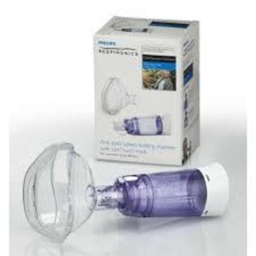 DESCRIPTION: (6) ANTI-STATIC VALVED HOLDING CHAMBER WITH LITETOUCH MASK BRAND/MODEL: PHILIPS INFORMATION: OPTICHAMBER DIAMOND SIZE: 9-18 MONTHS FOR PE