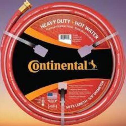 DESCRIPTION: (1) HEAVY DUTY HOT WATER HOSEBRAND/MODEL: CONTINENTALSIZE:&nbsp;5/8" X 50 FTRETAIL$: $49.98 EAQTY: 1