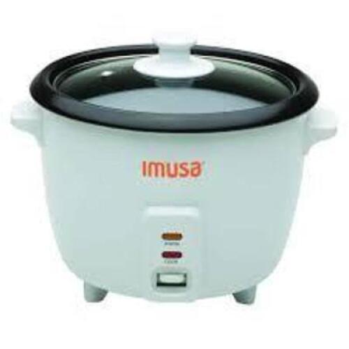 DESCRIPTION: (1) RICE AND MULTIPURPOSE COOKER BRAND/MODEL: IMUSA INFORMATION: WHITE RETAIL$: $20.00 EA QTY: 1