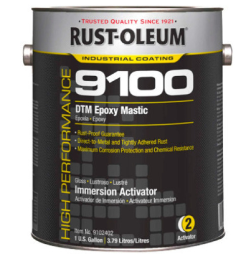 DESCRIPTION: (1) DTM EPOXY MASITC ACTAVITORBRAND/MODEL: RUST-OLEUM 9100SIZE: 1 GALLONRETAIL$: $260.00 TOTALQTY: 1