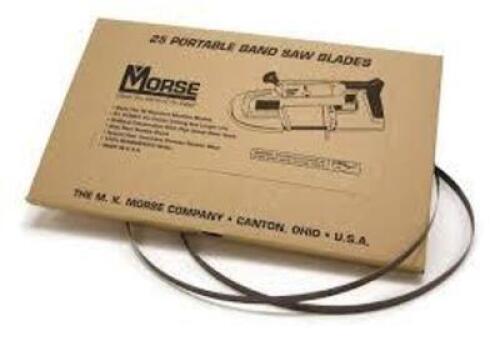 DESCRIPTION: (2) BOXES OF (25) PORTABLE BAND SAW BLADES BRAND/MODEL: MORSE RETAIL$: $129.00 EA QTY: 2