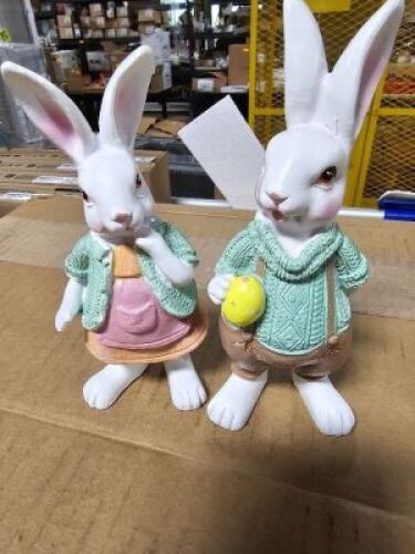 DESCRIPTION: (3) SETS OF (2)&nbsp; RABBIT STATUESQTY: 3