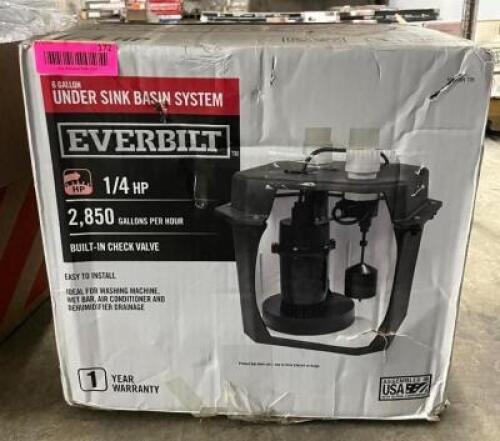 Everbilt 1/4 HP Pre-Plumbed Sink Tray System automatic Sump Pump w/ check valve