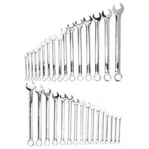 DESCRIPTION: (1) COMBINATION WRENCH SET BRAND/MODEL: WESTWARD #3XU43 INFORMATION: ALLOY STEEL, CHROME, 15&deg; HEAD OFFSET ANGLE, OFFSET SIZE: 32 TOOLS RE