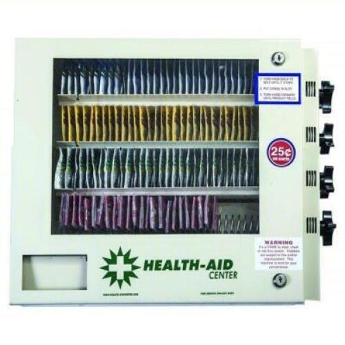 DESCRIPTION: (1) MEDICINE VENDING MACHINE BRAND/MODEL: SYNERGY #45NG83 INFORMATION: 4 SELECTIONS, FREE SIZE: 16 IN OVERALL HT, 19 IN OVERALL WD RETAIL