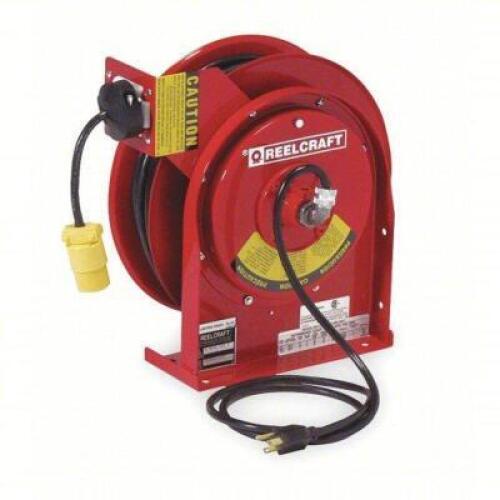 DESCRIPTION: (1) EXTENSION CORD REEL BRAND/MODEL: REELCRAFT #2XJC7 INFORMATION: RED, GROUNDING PLUG, NEMA 5-15P, SINGLE CONNECTOR, NEMA 5-15R RETAIL$: