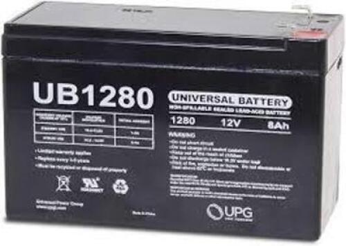 DESCRIPTION: (1) NON-SPILLABLE SEALED LEAD-ACID BATTERY BRAND/MODEL: UPG #UB1280 INFORMATION: BLACK SIZE: 12V RETAIL$: $37.82 EA QTY: 1