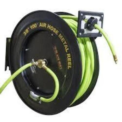 DESCRIPTION: (1) AIR HOSE REEL BRAND/MODEL: BLACK BULL #AHAR100 INFORMATION: GREEN SIZE: 100' X 3/8" RETAIL$: $230.03 EA QTY: 1