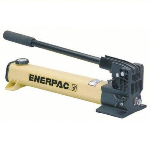 DESCRIPTION: (1) HYDRAULIC HAND PUMP BRAND/MODEL: ENERPAC #6W461 INFORMATION: 2 STAGES, SINGLE ACTING, 200 PSI MAX. PRESSURE 1ST STAGE, ALUMINUM RETAI