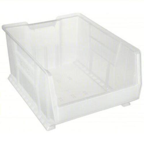 DESCRIPTION: (1) CLEAR STACKABLE BIN BRAND/MODEL: AKRO-MILS #40K424 SIZE: 23 7/8 in Overall Lg, 18 1/4 in x 12 in RETAIL$: $82.30 EA QTY: 1
