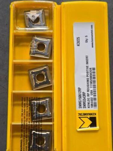 DESCRIPTION: (10) SNMG543RP CARBIDE ROUGHING POSITIVE INSERTS BRAND/MODEL: KENNAMETAL SNMG150612RP KC9225 RETAIL$: $36.08 PER INSERT QTY: 10
