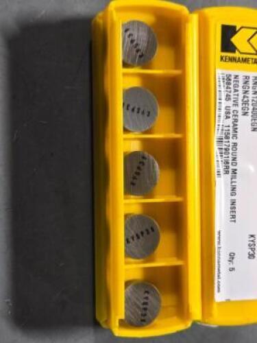 DESCRIPTION: (20) CERAMIC TURNING INSERTS BRAND/MODEL: KENNAMETAL RNGN 120400EGN RETAIL$: $480.20 QTY: 20