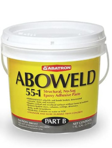 DESCRIPTION: (1) STRUCTURAL SLUMP RESISTANT EPOXY ADHESIVE BRAND/MODEL: ABATRON ABOWELD 55-1 INFORMATION: PART B ONLY PART B SIZE: 32 FL OZ RETAIL$: $