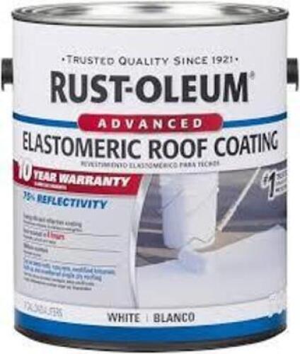 DESCRIPTION: (2) ELASTOMERIC ROOF COATING BRAND/MODEL: RUST-OLEUM INFORMATION: WHITE SIZE: 1 GALLON RETAIL$: $45.05 EA QTY: 2