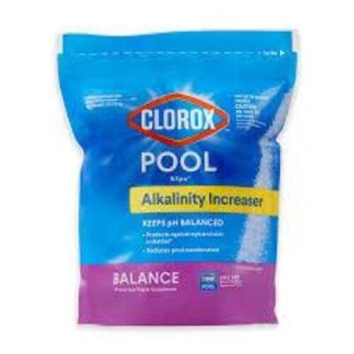 DESCRIPTION: (4) ALKALINITY INCREASER BRAND/MODEL: CLOROX POOL AND SPA #55pk16 SIZE: 5 LB RETAIL$: $13.51 EA QTY: 4