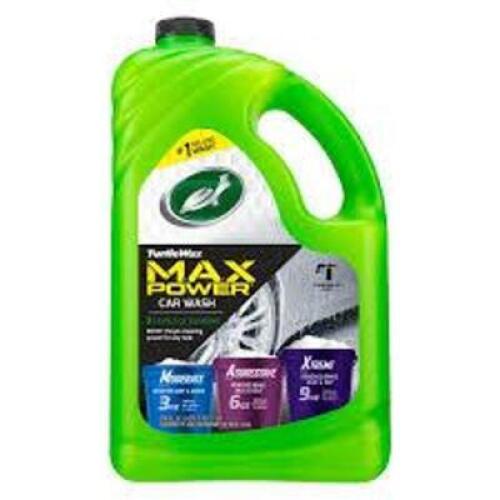 DESCRIPTION: (2) MAX POWER CAR WASH BRAND/MODEL: TURTLE WAX SIZE: 1 GALLON RETAIL$: $11.00 EA QTY: 2