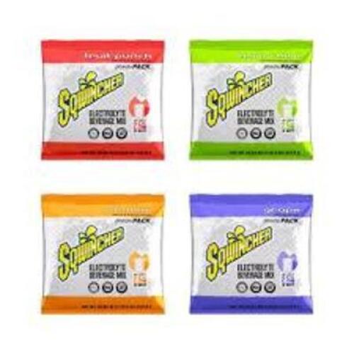 DESCRIPTION: (4) PACKS OF SPORTS DRINK CONCENTRATE POWDER BRAND/MODEL: SQWINCHER INFORMATION: MIXED FLAVOR SIZE: 2.5 GALLON EA QTY: 4