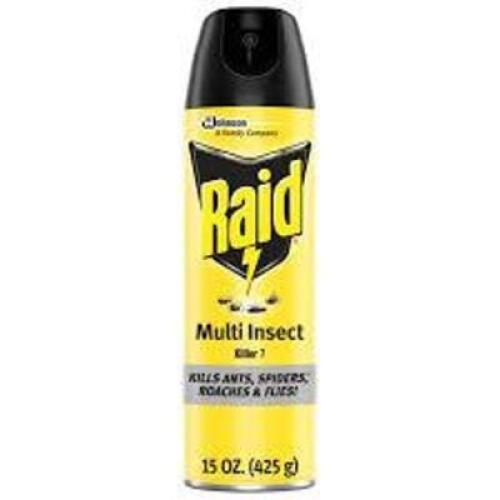 DESCRIPTION: (2) MULTI INSECT KILLER BRAND/MODEL: RAID SIZE: 15 OZ RETAIL$: $8.00 EA QTY: 2