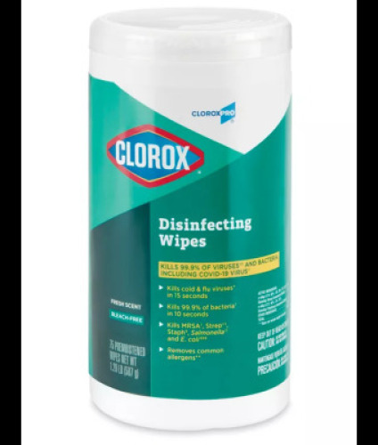 DESCRIPTION: (6) CONTAINERS OF DISINFECTING WIPES BRAND/MODEL: CLOROX SIZE: 75 WIPES PER CONTAINER QTY: 6