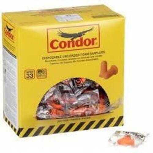 DESCRIPTION: (2) BOXES OF (200) FOAM EARPLUGS BRAND/MODEL: CONDOR #55KN50A SIZE: 33 D RETAIL$: $50.00 EA QTY: 2