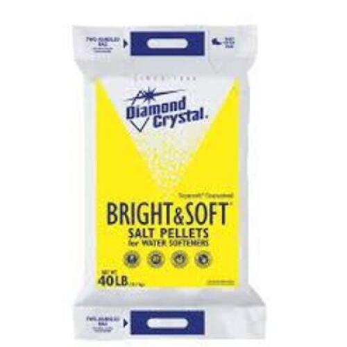 DESCRIPTION: (2) BAGS OF BRIGHT AND SOFT SALT WATER PELLETS BRAND/MODEL: DIAMOND CRYSTAL SIZE: 40 LB RETAIL$: $10.47 EA QTY: 2