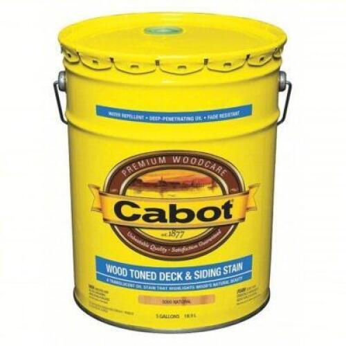 DESCRIPTION: (1) CLEAR AND TRANSLUCENT BRAND/MODEL: CABOT COATING FOR WOOD #2NTA8 SIZE: 5 GALLON RETAIL$: $304.47 EA QTY: 1