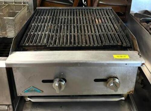 DESCRIPTION: 2-BURNER GAS CHARBROILER BRAND/MODEL: CASTLE SIZE: 24" QTY: 1