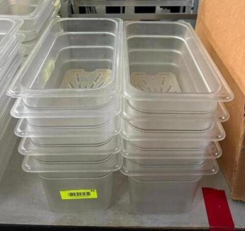 DESCRIPTION: (10) 1/3 SIZE PLASTIC PANS QTY: 10
