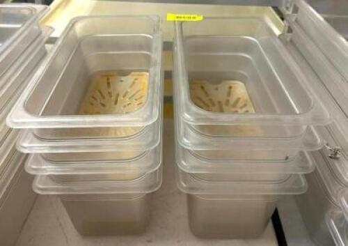 DESCRIPTION: (8) 1/3 SIZE PLASTIC PANS QTY: 8