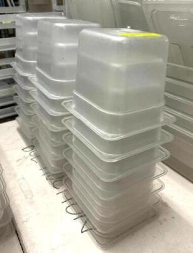 DESCRIPTION: (21) 1/6 SIZE PLASTIC PANS QTY: 21