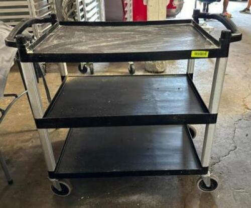 DESCRIPTION: 3-TIER UTILITY CART SIZE: 40"X21"X34" QTY: 1