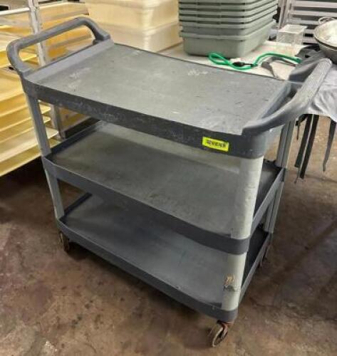 DESCRIPTION: 3-TIER UTILITY CART SIZE: 40"X20"X34" QTY: 1