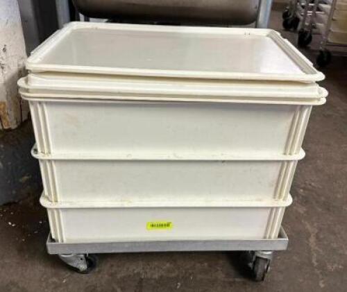 DESCRIPTION: (3) BREAD BOXES WITH DOLLY QTY: 1