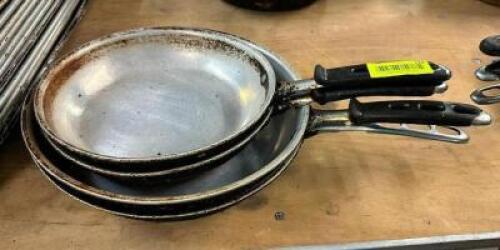 DESCRIPTION: (3) ASSORTED FRY PANS QTY: 3