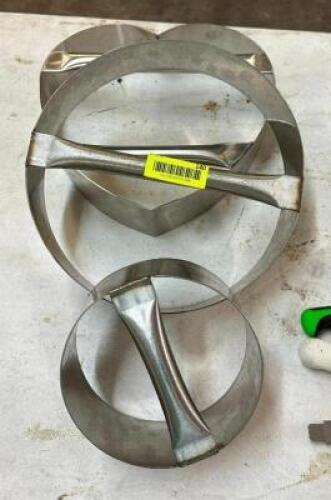 DESCRIPTION: (3) STAINLESS DOUGH CUT-OUTS QTY: 3