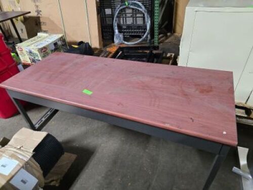 DESCRIPTION: (1) FIXED HEIGHT WORK TABLEBRAND/MODEL: SEE INSPECTIONINFORMATION: WOODEN TOPSIZE:&nbsp; APPROX 23 1/2" X 59" X 29"QTY: 1