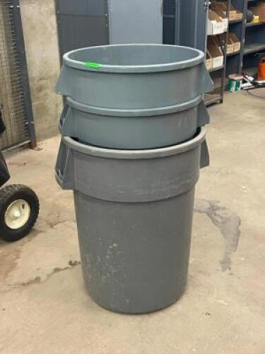 (3) - 40 GAL. WASTE BINS