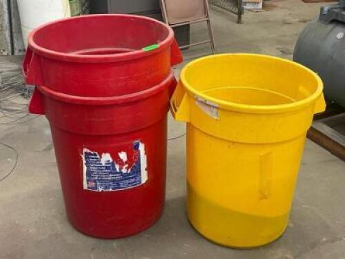 (3) - 40 GAL. WASTE BINS