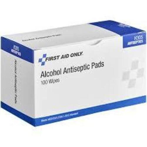DESCRIPTION: (6) BOXES OF (100) ALCOHOL WIPES BRAND/MODEL: FIRST AID ONLY #H305-GR RETAIL$: $8.02 EA QTY: 6