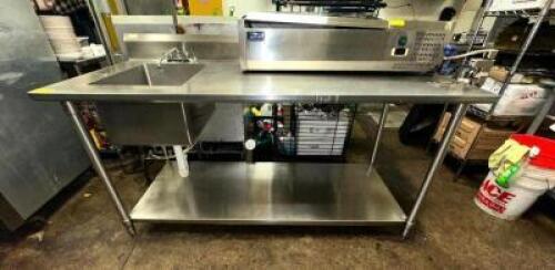 STAINLESS STEEL PREP TABLE W/ SINGLE COMPARTMENT SINK