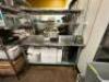 STAINLESS PREP TABLE W/ TWO TIER SHELF AND HEAT LAMP - 2